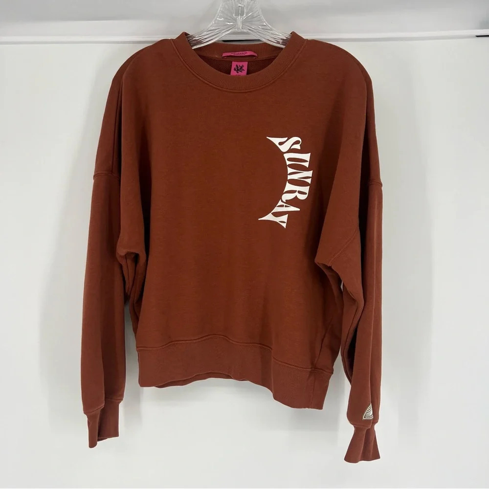 Scotch & Soda Burnt Orange - Brown "Sunray" Graphic Casual Designer Sweatshirt S - Picture 2 of 7